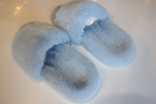Load image into Gallery viewer, Sample Sale: mink slides Light Blue
