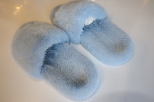 Sample Sale: mink slides Light Blue