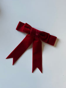 Sample Sale: Elise bow red velvet