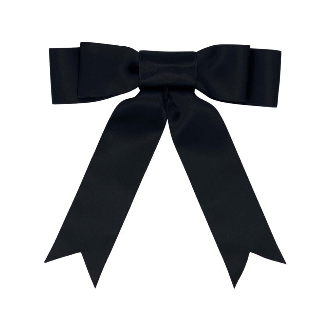 Real Black Satin Ribbon Bow PNG IMG